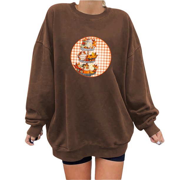 ICHUANYI Liquidación Moda de mujer Otoño Impreso Blusa suelta de manga larga Cuello redondo Casual Pullover Tops Sweatershirt ICHUANYI WER202308171100