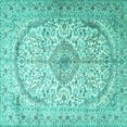 thumbnail image 1 of Ahgly Company Machine Washable Indoor Square Persian Turquoise Blue Traditional Area Rugs, 8' Square, 1 of 4