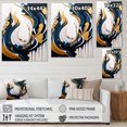 thumbnail image 4 of Designart Blue And Gold Modern Art Abstract Painting V Canvas Wall Art, 4 of 5