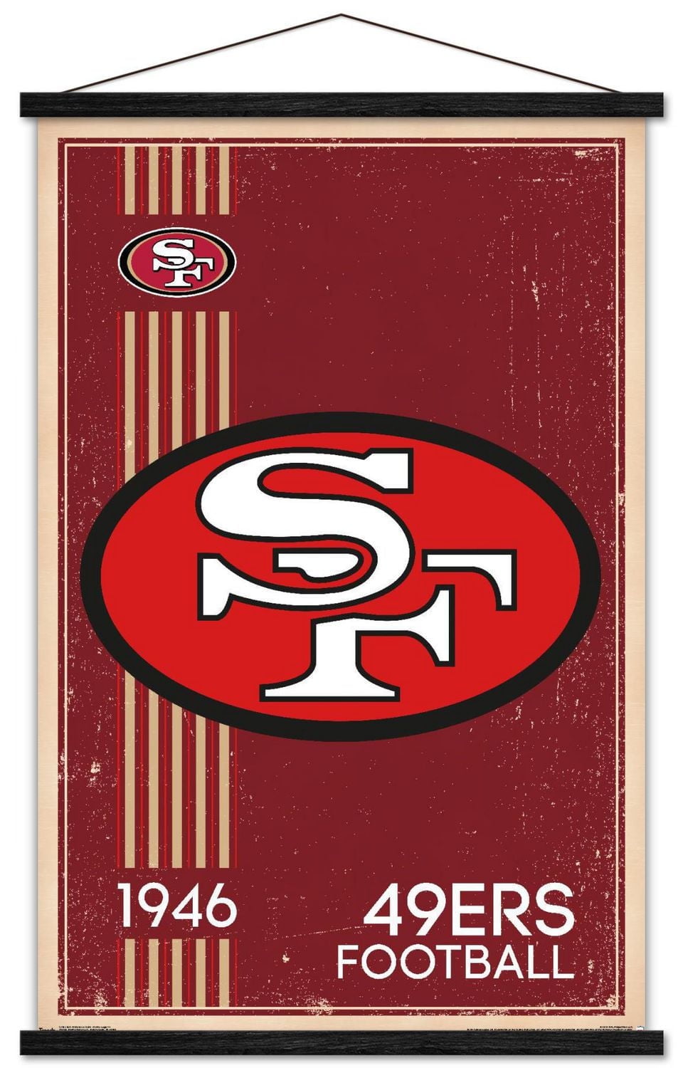 NFL San Francisco 49ers - Retro Logo 14 Wall Poster, 22.375" x 34" Framed