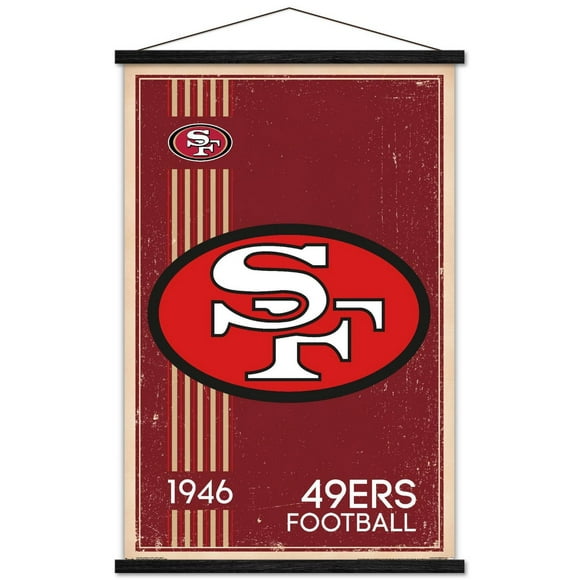 NFL San Francisco 49ers - Retro Logo 14 Wall Poster, 22.375" x 34" Framed