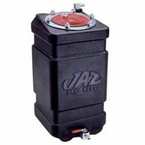 Jaz Products 230-001-01 Fuel Cell - Junior Dragster - 1 gal - 6 in Wide x 6 in Deep x 12 in Tall - 1/4 in Petcock Outlet - 1/4 in Vent - Foam - Plastic - Black