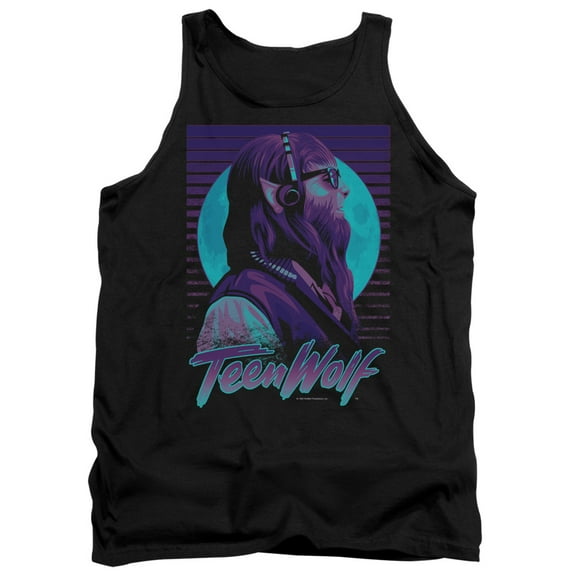 Teen Wolf Headphone Wolf Adult Tank Top Black