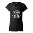 thumbnail image 2 of Wild Bobby, A Little Country, A Little Hood, Pop Culture, Women Standard V-Neck Tee, Black, Small, 2 of 4