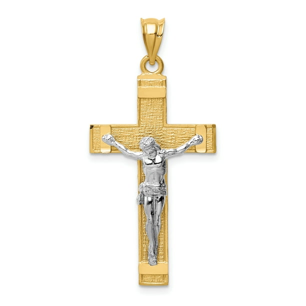 14k Two-tone INRI Crucifix Pendant - Walmart.com - Walmart.com