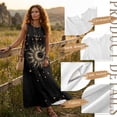 thumbnail image 7 of Jiueut Sun Moon Star Print Women Summer Casual Maxi Dress Sleeveless Long Dress with Pockets, Lightweight Linen Look Breathable Flowy Sundress for Beach Wear, L, 7 of 7
