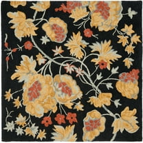 SAFAVIEH Blossom Kimmee Floral Area Rug, Black/Multi, 6' x 6' Square