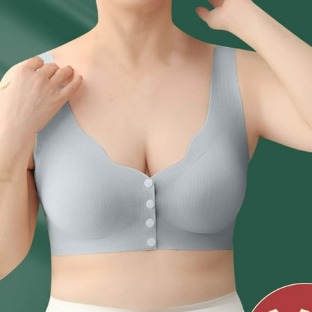 Deals Up to 50% off Ndbuld Large Size Women s Bra Women s Nursing Bra Maternity Sleeping Underwear Large Size Large Cup No Wire Underwear Women Daily Bra Gray XL