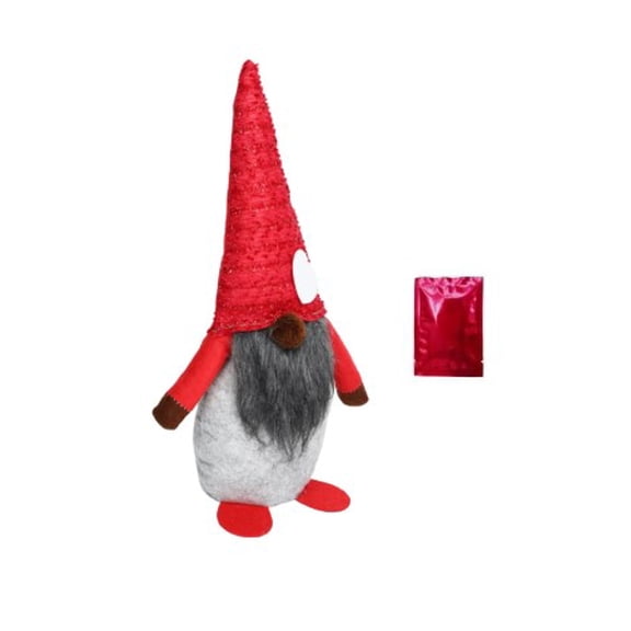 Valentine Tabletop Decoration Sitting Gnome (Red Hat w/Beard) 14-Inch Festive Decor for Shelf and Mantel Accents, Home, Office Desk Decor, or Party Decorations - Includes Canzonet Pennette