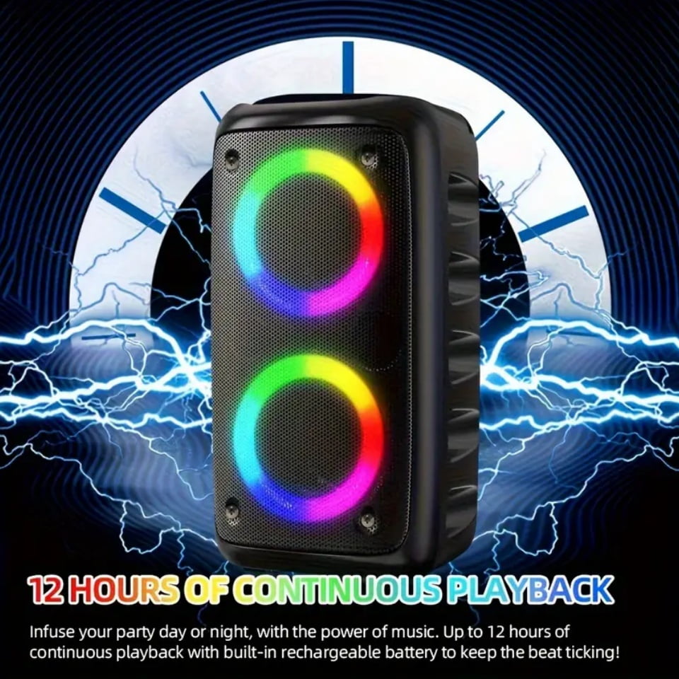 Portable Bluetooth Speakers, Big Speaker, Karaoke Machines With Microphone,  For Outdoor Sports And Family Gatherings(Black)