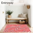 thumbnail image 3 of ODIKA 6'x9' Machine Washable Non-Slip Area Rug, Cane Stripe Latch Kit Peppermint Swirl Seasonal High Traffic Rug, Red, 738419, 3 of 7