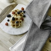 Better Homes & Gardens 2 Piece Cotton Kitchen Towels, Rich Black Flat Woven