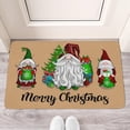 thumbnail image 4 of Nutksea Merry Christmas Doormat for Front Door Buffalo Plaid Gnome Decorative Welcome Doormat for Indoor Outdoor 17x 30 Inch, 4 of 5