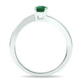 thumbnail image 3 of SZUL Women's Solitaire Emerald Wave Ring in 10K White Gold, 3 of 5