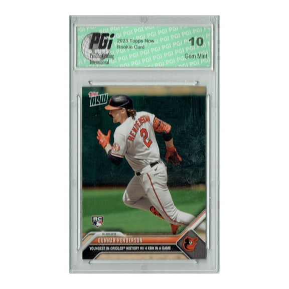 Gunnar Henderson 2023 Topps Now #738 Youngest Orioles History Rookie Card PGI 10