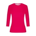 thumbnail image 7 of Dagugfen Sports Casual Tops for Women Fitness Stretchy Crew Neck Spandex Tops Daily Wear Base Layer Shirts, 7 of 7