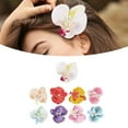thumbnail image 3 of 9 piezas de clips de cabello de orquídeas tropicales, barretas de cabello de orquídea de mariposa, colorida peinado de orquídeas para la celebración, 3 of 8