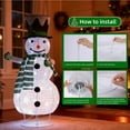 thumbnail image 4 of Snowman 3D Christmas Collapsible Decorations，Lighted Outdoor Xmas Large Snowman Garden Décor，Pre-Lit for Indoor/Outside Yard Holiday Decoration (red), 4 of 6