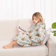 thumbnail image 4 of Beige Highland Cow Flower Pattern Blanket Hoodies for Kids 6-13YR Oversize Wearable Blanket Hoodies for Boys Girls Teens, 4 of 7
