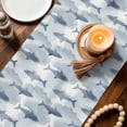 thumbnail image 2 of Blue Sharks Coastal Cotton Linen Table Runner for Dining Kitchen, Summer Beach Ocean Nautical Wedding Outdoor Party Tablerunners Decoration, Dresser Scarf Coffee Tablecloth Runners 13x72 Inches, 2 of 9