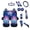 Blue Butterfly, variant on Psesaysky 14 Piece Navajo Car Seat Cover Set Full Interior Protection with Highland Cattle Front Rear Seat Covers Steering Wheel Cover Car Gear Shift Handbrake Covers Seat Belt Pads Cup Mat
