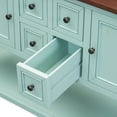 thumbnail image 5 of Vintage Narrow Long Pine Wood Console Table with 4 Drawers and 2 Doors, Large Storage Sofa Table with Open Shelf for Living Room, Hallway, Foyer, Kitchen, Retro Blue, 5 of 8