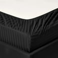 thumbnail image 2 of 600 Thread Count 100% Cotton Wrinkle Free Striped Sheet Set (King, Black), 2 of 5