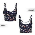 thumbnail image 5 of Fotbe Retro Rabbit Flower Pattern Womens' Sports Bra Longline Wirefree Padded with Medium Support Sports Moisture-Wicking Workou Vest,Tank Top-, 5 of 9