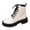 White, variant on Women's British Bow Combat Ankle Boots Platform Lug Sole Lace-Up Side Zipper Booties for Festival Theme Party Halloween Outfits