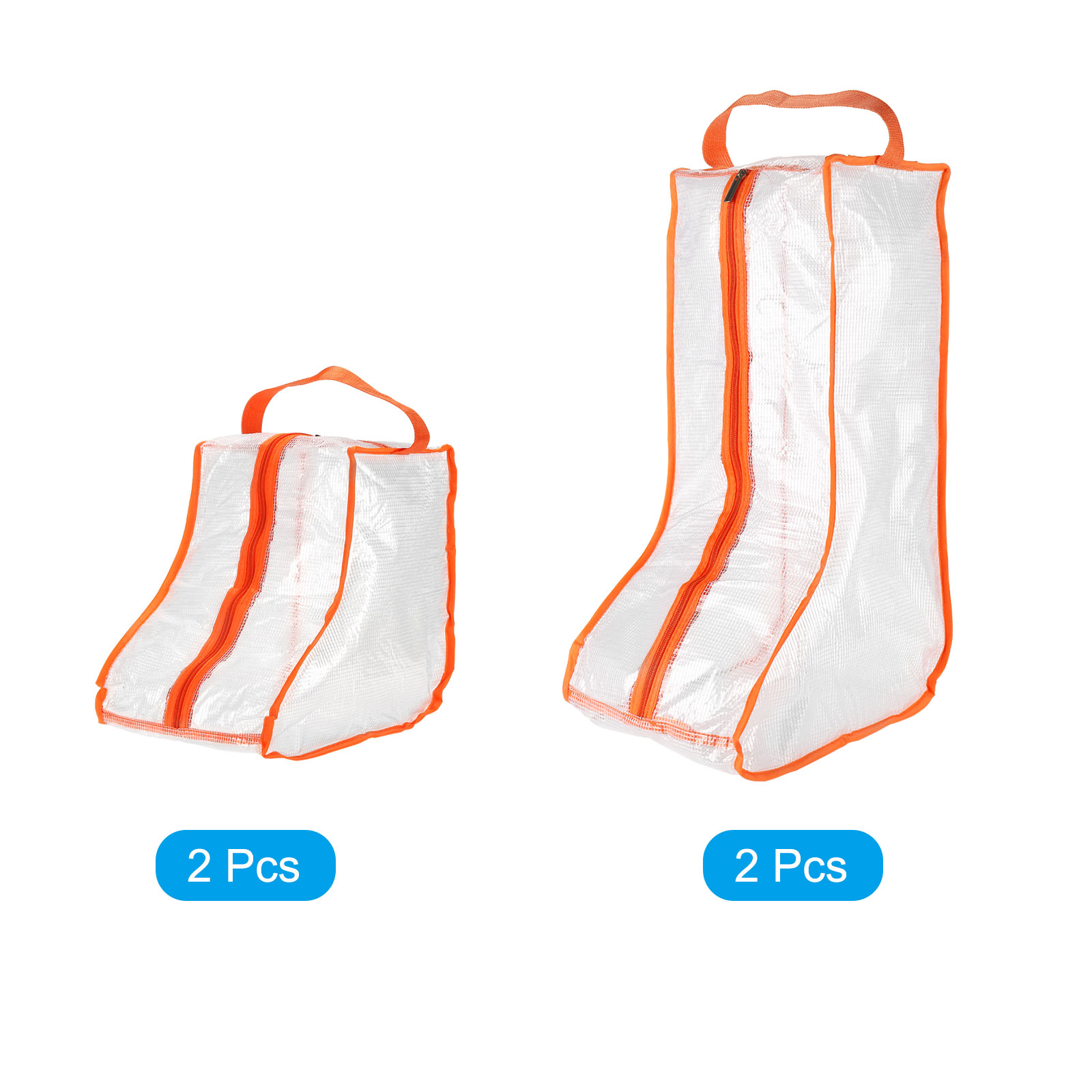 Uxcell Boots Storage Bag, Dust Proof Tall / Short Boots Carry Bags for Travel, Orange 4 Pack