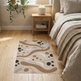 thumbnail image 3 of ODIKA 2'x3' Brown Beige Abstract Flowing Waves Washable Doormat Curved Lines Circles Modern Minimalist for Entryway, Kitchen, Laundry Room, Non-Slip, Low Pile, 3 of 7