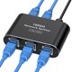 thumbnail image 1 of Divisor LAN RJ45 de 1 A 4 Puertos, Conmutador de Red de Aluminio de 1000 Mbps, Conmutador Ethernet Gigabit con Cable de Alimentación USB-C., 1 of 5