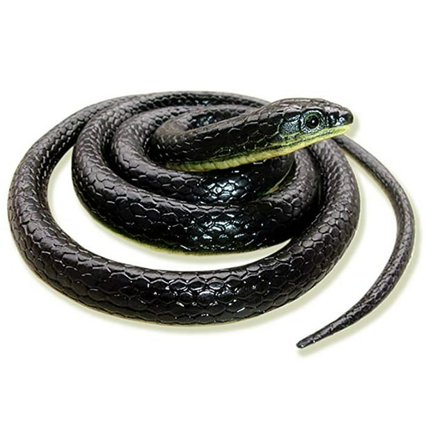 〖Follure〗Realistic Fake Rubber Toy Snake Black Fake Snakes 49 Inch Long