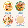 thumbnail image 3 of Battat Pizza by The Slice Plastic Set 7 Multicolor Toppings and Wooden Board, Toddler and Preschool Toys, 3 of 11