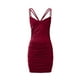 thumbnail image 4 of Vestido cruzado sexy sin espalda con lentejuelas para mujer: vestido ajustado de color liso con mezcla de spandex, perfecto para fiestas/salidas nocturnas, varias tallas, 4 of 6