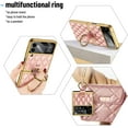 thumbnail image 6 of Dteck Samsung Z Flip 3 Case, Galaxy Z Flip 3 Case with Ring Stand, Premium Luxury PU Leather Fashion Cover With Camera Lens Protector Shockproof Protective Case for Samsung Galaxy Z Flip 3 - Pink, 6 of 6