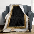 thumbnail image 4 of Black Gold Marble Blanket Soft Throw Warm Lightweight Plush Blanket for Couch Bed Sofa, 4 of 6