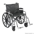 thumbnail image 1 of Fauteuil Roulant Sentra Extra Robuste, Accoudoirs de Bureau Détachables, Repose-Pieds à Bascule, Siège de 24 Pouces -, 1 of 1