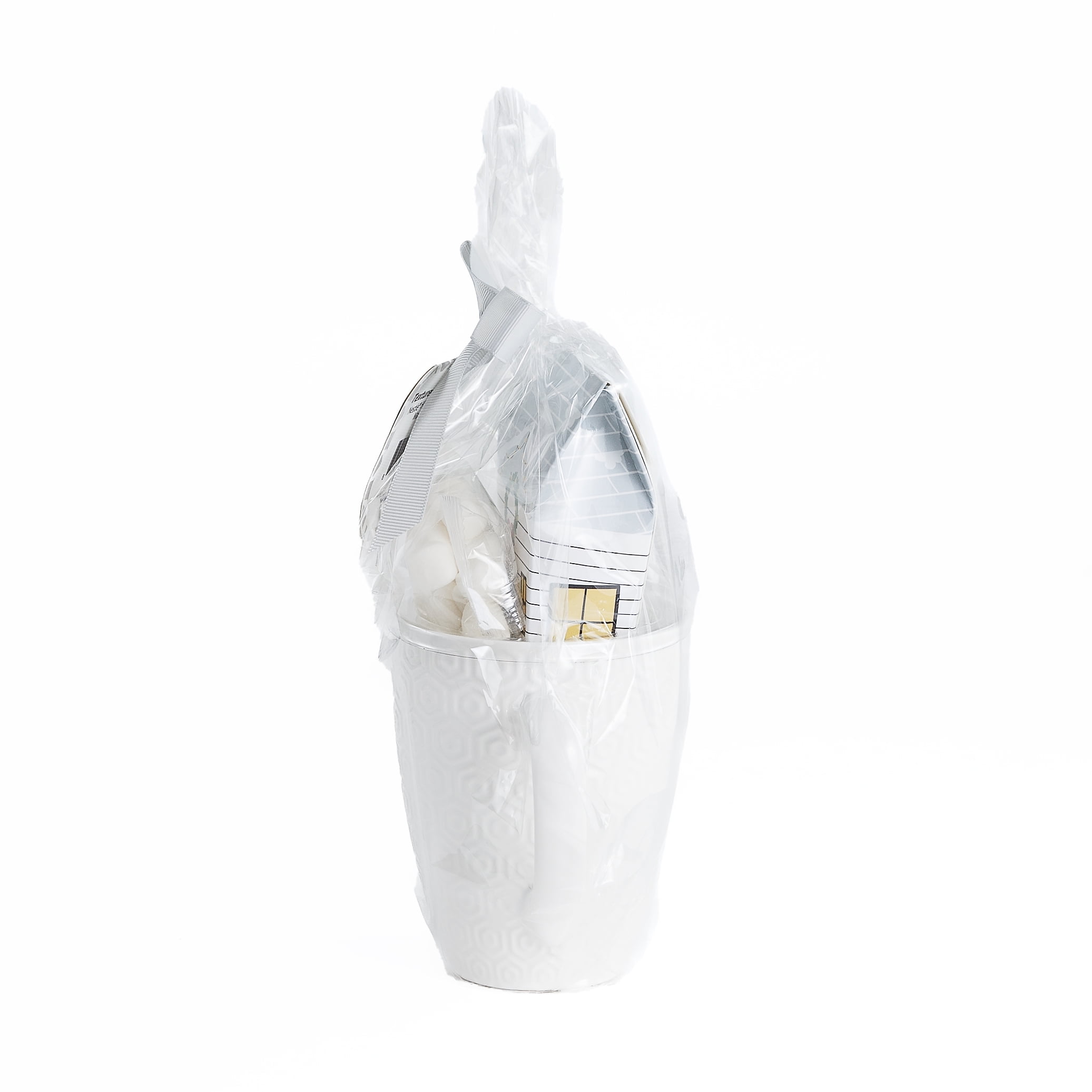SCM Designs White Textured Mug Gift with Nestle Cocoa and Mini Marshmallows