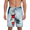thumbnail image 2 of Picia Circular Lighthouse Pajama Shorts for Men, Men's Pajama Bottoms, Sleepwear,Short Pajama Pants-X-Large, 2 of 9
