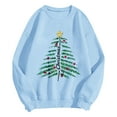 thumbnail image 6 of larppty Merry Christmas Sweatshirt for Women Holiday Long Sleeve Tree Pullover Lightweight Party Gift Pullover Shirt (Sky Blue, S), 6 of 9