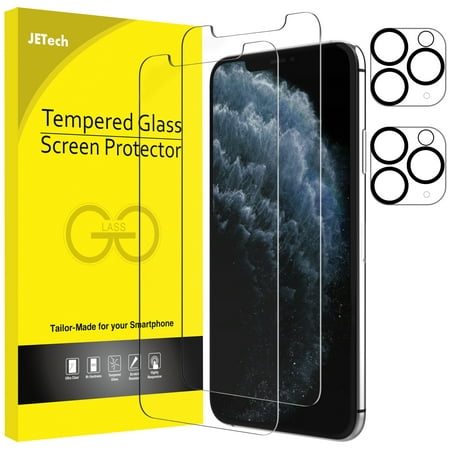 JETech Screen Protector and Camera Lens Protector Compatible with iPhone 11 Pro 5.8-Inch, Tempered Glass Film, 2-Pack Each