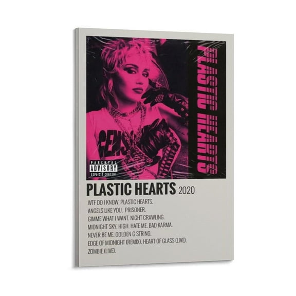 Plastic Hearts by Miley Cyrus Canvas Poster Wall Decorative Art Painting Living Room Bedroom Decoration Gift