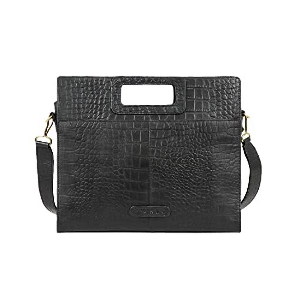Hidesign Leather Fashion Women's Briefcase Bag & Shoulder Bag with a Detachable & Adjustable Shoulder Strap - size ( 12"L x 11"H x 2"W )