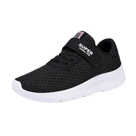 eileial Tennis Sneakers Outdoor Soft Support Outdoor Breathable Athletic Running Tennis Shoes Black 13-13.5 Years