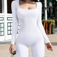 thumbnail image 2 of Women's Sports Jumpsuit Long Tight Lightweight Yoga Bodysuit Sexy Bodycon Black S, 2 of 4