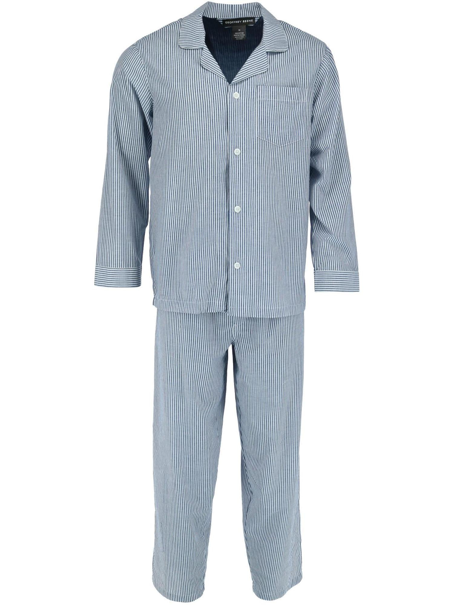 Geoffrey Beene Geoffrey Beene Men's Long Sleeve Woven Pajama Set