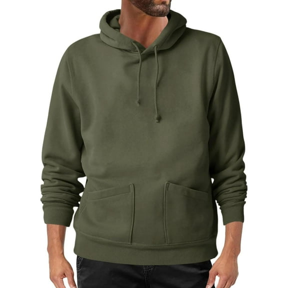 BXJX Men's Hoodie- Fall Casual Drawstring Arm Pocket Sweatshirt with Multi Pockets Army Green Size 3XL
