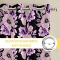 thumbnail image 6 of Purple Floral Kitchen Curtains Window Panels, Abstract Watercolor Flower Leaf Plant Insulated Window Treatment Curtain, Grommet Curtains for Bedroom/Living Room/Bathroom, 2 Piece 42"Wx63"L, 6 of 8