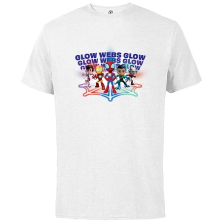 Marvel Spidey and His Amazing Friends Avengers Glow Webs - Short Sleeve Cotton T-Shirt for Adults - Customized-White